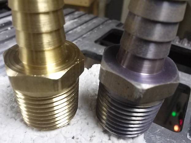 Copper Zinc Nitride after GoldenBlue and deburr Copper Zinc Nitride after GoldenBlue and deburr