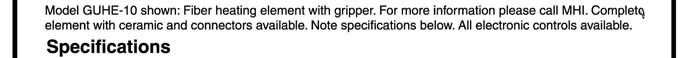 Fiber heating element specs